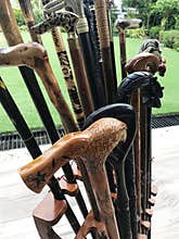 Canes from different countries with stand