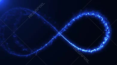 Magic Infinity Sign With Light Strokes Background Loop