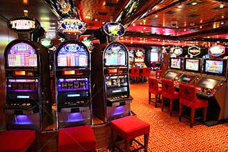 Slot machines in play room