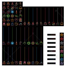 Christmas element neon light object hang set