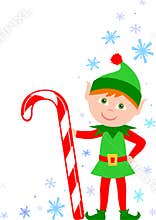 Elf with Candy Cane/eps