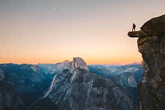 Hiker in Yosemite National Park, California, USA