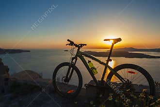 Mountain bike in the sunset