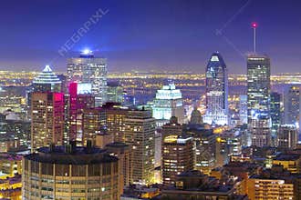 Downtown Montreal at night