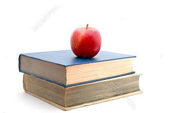 Books and apple