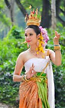 Asian women in traditional costume