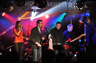 NEW YORK- FEBRUARY 27: Music group Inside Pocket performs on stage during Russian Rock Festival at Webster Hall