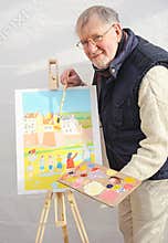Painting a beach scene