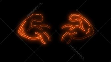 Strong arm line icon. 4K