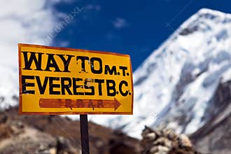 Mount Everest signpost