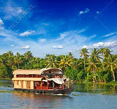 Houseboat on Kerala backwaters, India