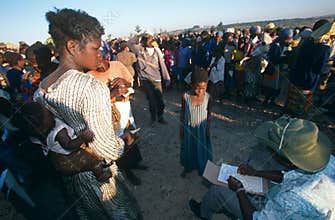 A displaced people's camp in Angola.
