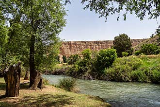 View of Hoces gorges del Rio Riaza Natural Reserve near Segovia in Spain