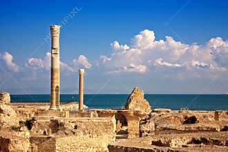 Ruins of Antonine Baths at Carthage, Tunisia