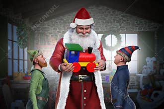 Santa Claus, Elves, Toys, Workshop