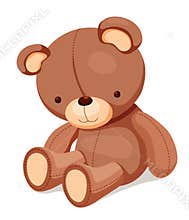 Cute Brown Teddy Bear Plush Toy – Soft Stuffed Animal Illustration