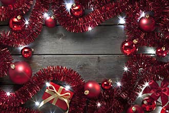 Christmas Lights Tinsel Background