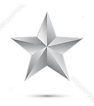 3D silver star