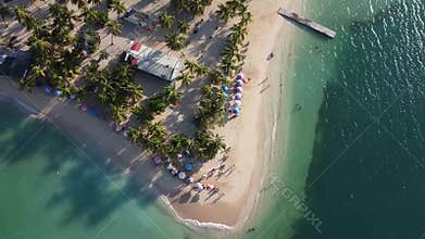 4K Zenithal shot of Cayo Sal, Morrocoy National Park - Venezuela