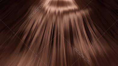 Beautiful perfectly smooth wavy pure clean female long hair symmetry composition. Brunette hair for a shampoo commercial