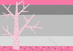 Pink Winter Tree Greeting Card