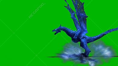 Fire Breathing Dragon on Green Screen