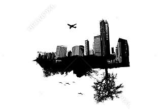 City vs Nature. Vector
