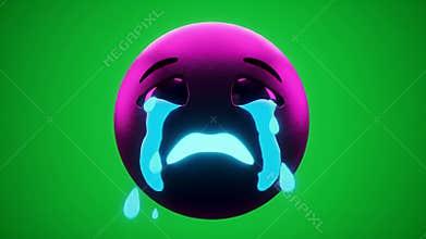 Neon Sad Emoji
