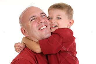 Son Hugging Dad Around the Neck
