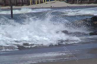 Waves running on coast