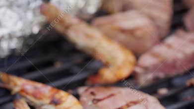 The shrimp is grilled.