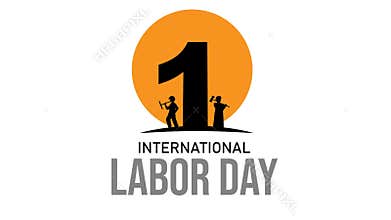 1st May International Labor Day Animation Video on White Background Workers\' Day Motion Graphic