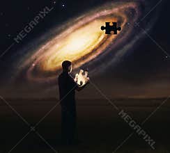 Galaxy puzzle piece