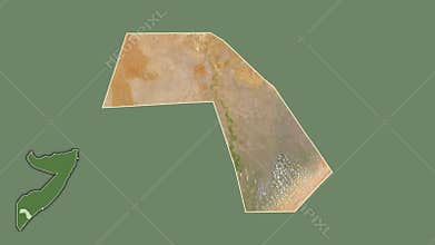 Jubbada Dhexe, Somalia, extruded and isolated. Satellite