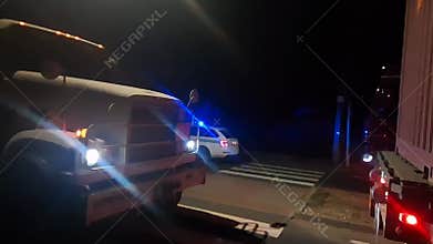 Military convoy on a road in Europe. Movement of a military convoy to a military exercise within Europe. Defence and