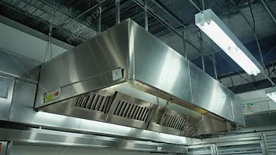 Industrial kitchen exhaust hood system ensuring clean air and safety