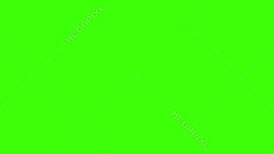 Old TV with a green screen in the room