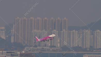 Plane Airbus A321 of Peach departure