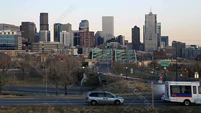 Denver Skyline with Traffic