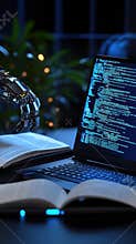 Robotic Hand Interacts with Code and Books, Exploring the Future of AI and Knowledge Acquisition through Advanced R