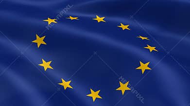 European Union flag in the wind