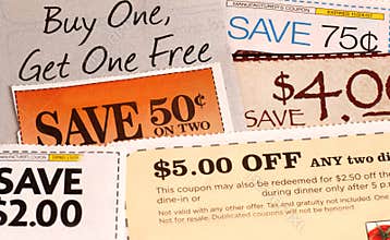 A variety of coupons