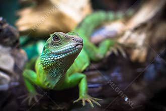 Green lizards