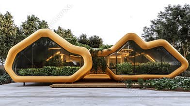 Innovative Sustainable Architecture Showcases a Blend of Biomaterials and Greenery in a Modern Smart City Setting