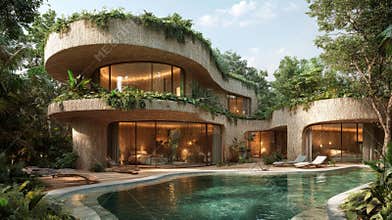 Innovative Architecture Showcases Sustainable Design in a Lush Green Environment With a Focus on Biomaterials and