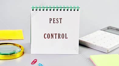 Animation of the concept word PEST CONTROL. 4k footage. cockroaches, insects or harmful pests concept