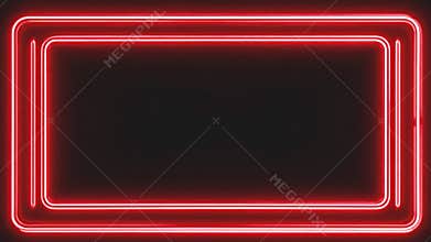 Minimalist End Screen Neon Frame styled with sleek lines and angular corners, radiant red and white neon Generative AI