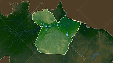 Para - state of Brazil, extruded. Physical