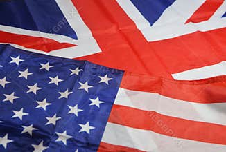USA and UK business relations concept background, political, flags, America, United, tariff, political, diplomatic relations of