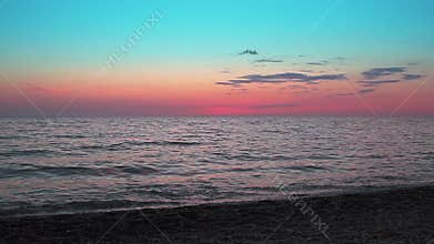 Beautiful sunset clouds above the open sea
